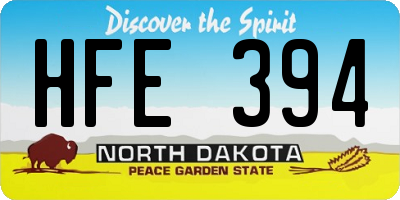 ND license plate HFE394