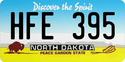 ND license plate HFE395