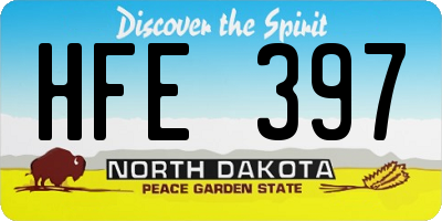 ND license plate HFE397