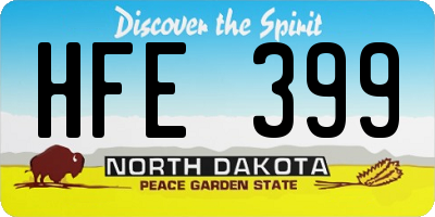 ND license plate HFE399