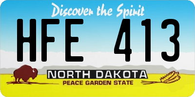 ND license plate HFE413