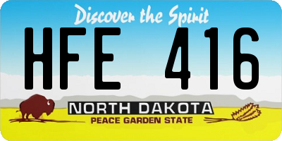 ND license plate HFE416