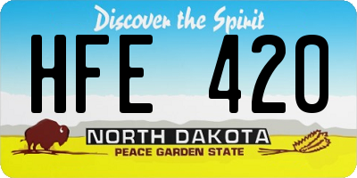 ND license plate HFE420