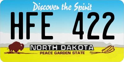 ND license plate HFE422