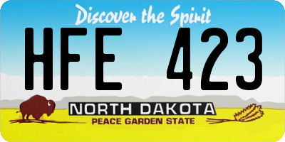 ND license plate HFE423