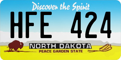 ND license plate HFE424