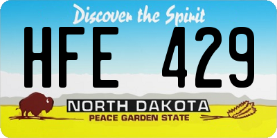 ND license plate HFE429