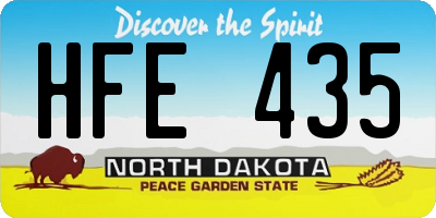 ND license plate HFE435