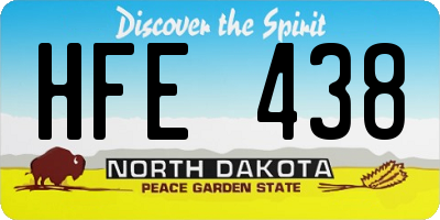 ND license plate HFE438