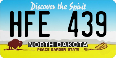 ND license plate HFE439
