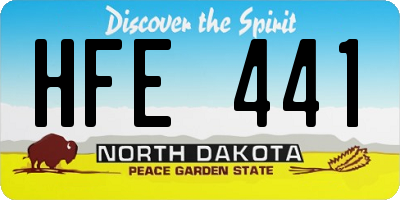 ND license plate HFE441