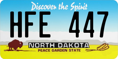 ND license plate HFE447