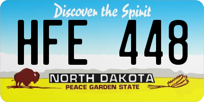 ND license plate HFE448
