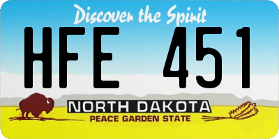ND license plate HFE451