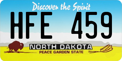 ND license plate HFE459