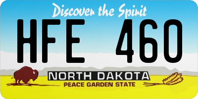 ND license plate HFE460