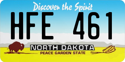 ND license plate HFE461