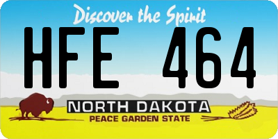 ND license plate HFE464