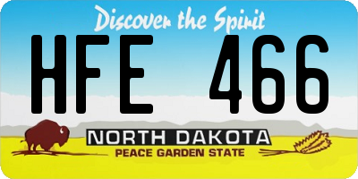 ND license plate HFE466