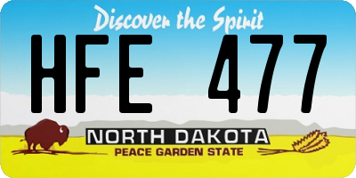 ND license plate HFE477
