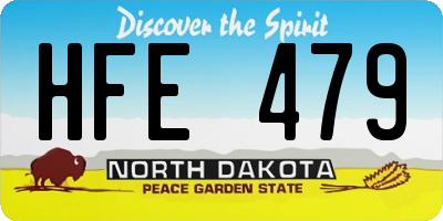 ND license plate HFE479