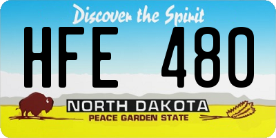 ND license plate HFE480