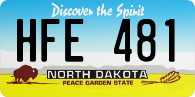 ND license plate HFE481