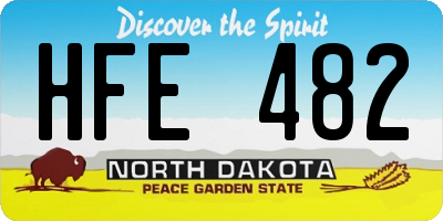 ND license plate HFE482