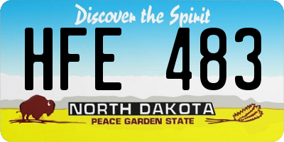 ND license plate HFE483