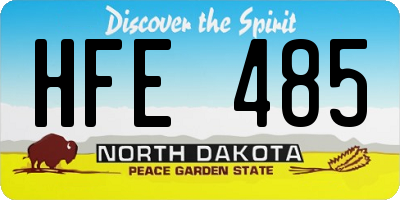 ND license plate HFE485