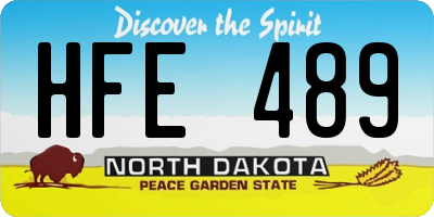 ND license plate HFE489