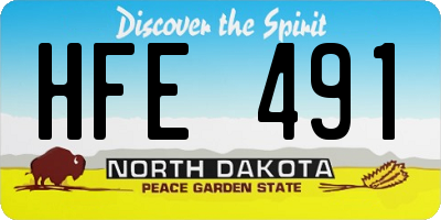 ND license plate HFE491