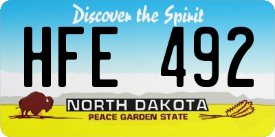 ND license plate HFE492