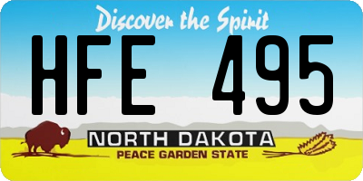 ND license plate HFE495