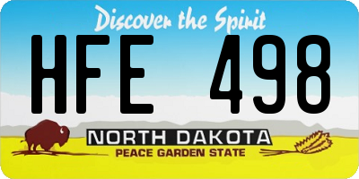 ND license plate HFE498
