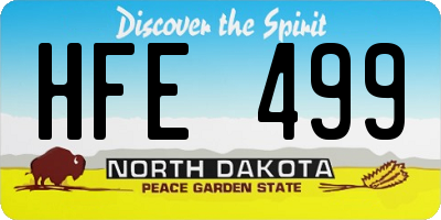 ND license plate HFE499