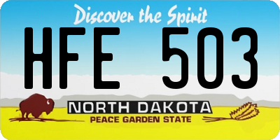 ND license plate HFE503