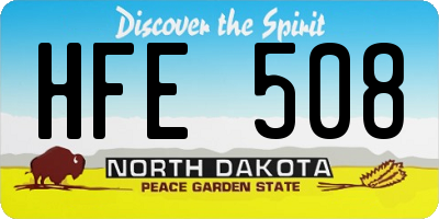 ND license plate HFE508