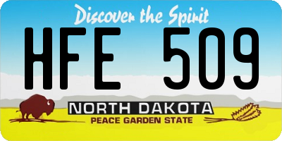 ND license plate HFE509
