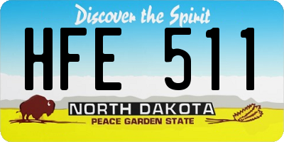 ND license plate HFE511