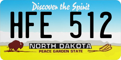 ND license plate HFE512