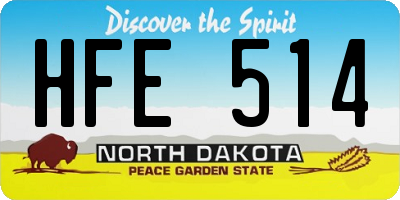 ND license plate HFE514