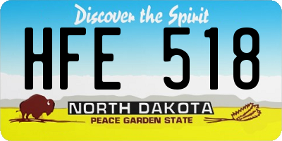 ND license plate HFE518