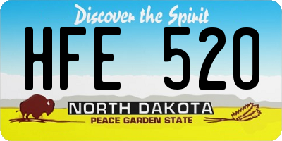ND license plate HFE520