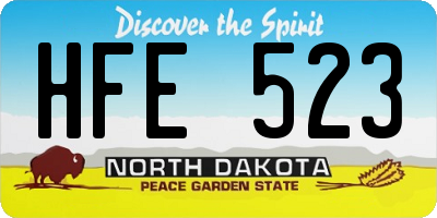 ND license plate HFE523