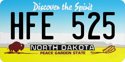 ND license plate HFE525