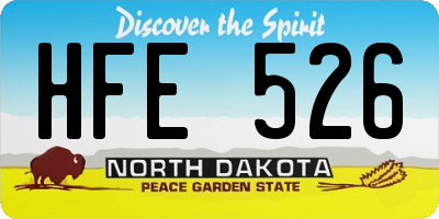 ND license plate HFE526