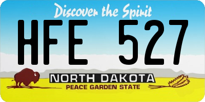 ND license plate HFE527