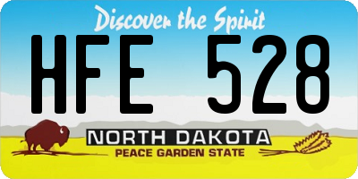 ND license plate HFE528