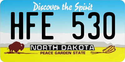 ND license plate HFE530